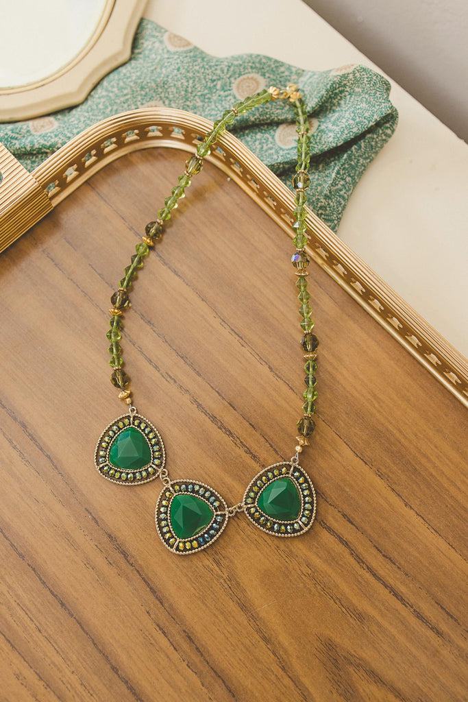 Jade Drop Necklace – Vintage Fusion Jewelry - Main Image